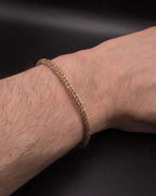 Vintage Gold Tone Sterling Silver Margarita Chain Italian Bracelet - 7.5"