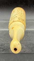 Antique Carved Ivory Cigarette Holder with Leather Case
