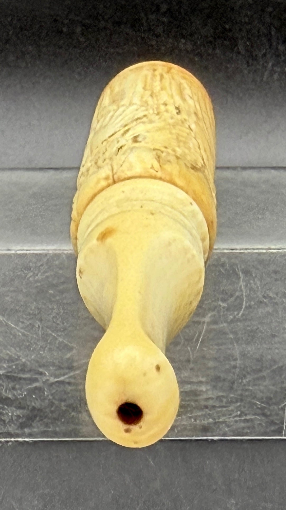 Antique Carved Ivory Cigarette Holder with Leather Case