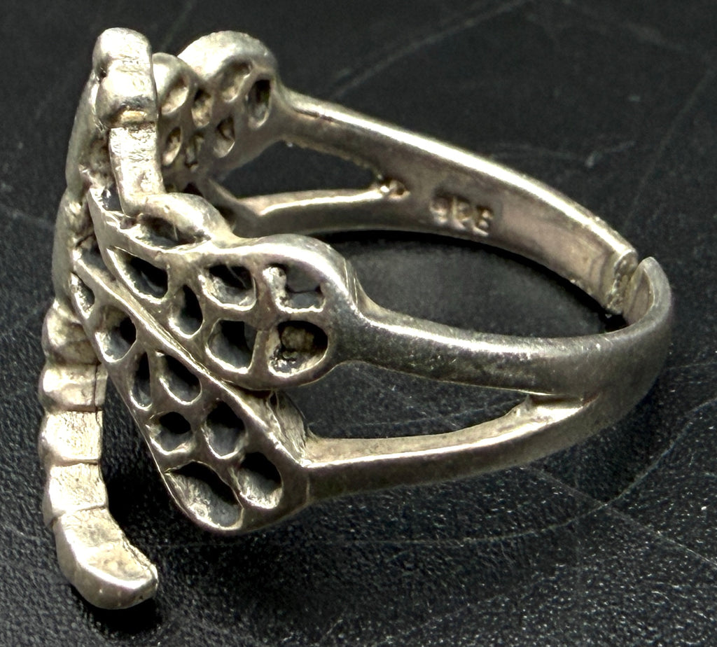 Vintage Sterling Silver Dragonfly Ring - Size 5.5+