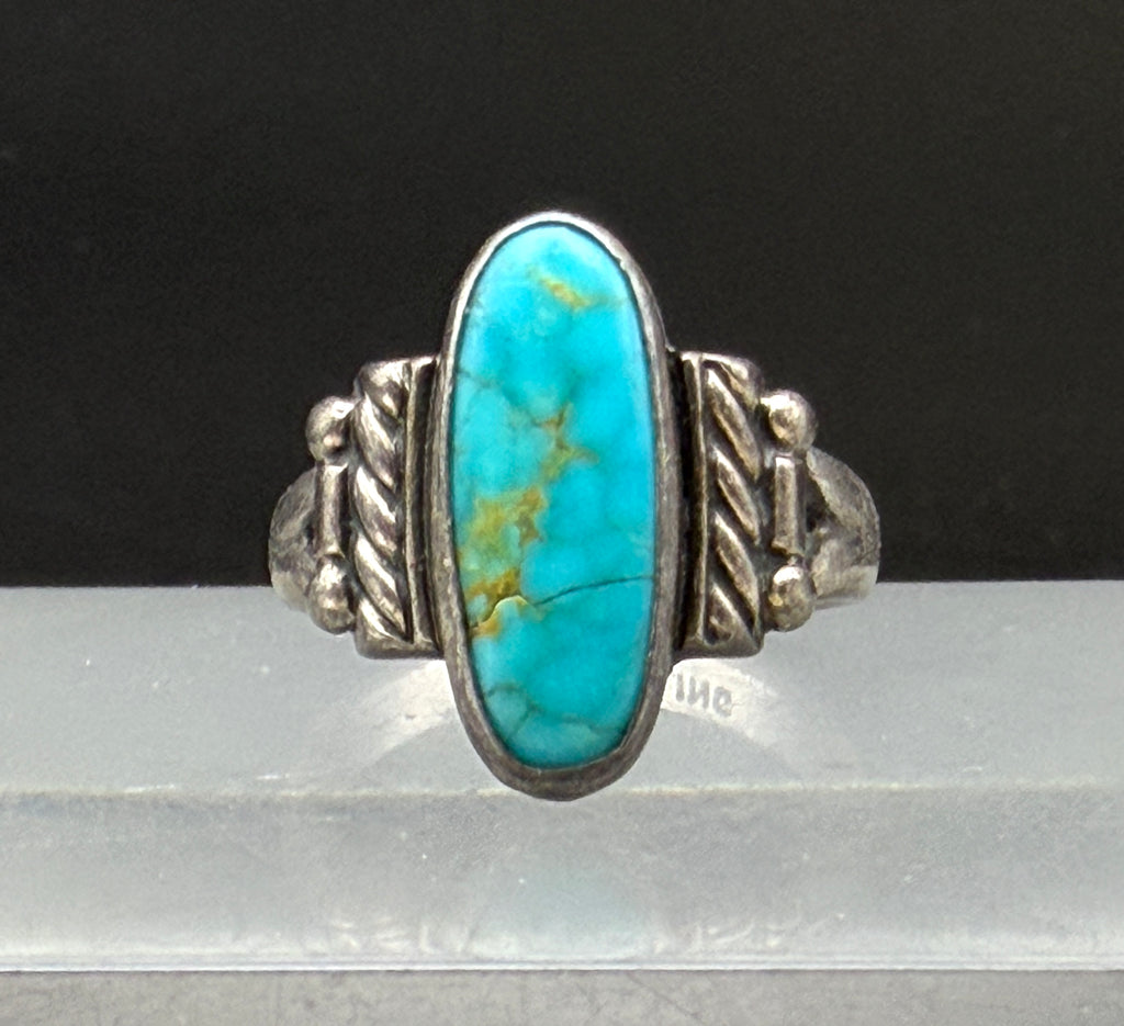 Bell Trading Post - Vintage Sterling Silver with Turquoise Ring - Size 5.75