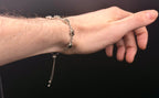 Vintage Black Diamond Sterling Silver Lariat Bracelet