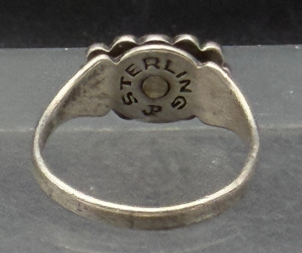 Vintage Turquoise Sterling Silver Spinner Ring - Size 4.25