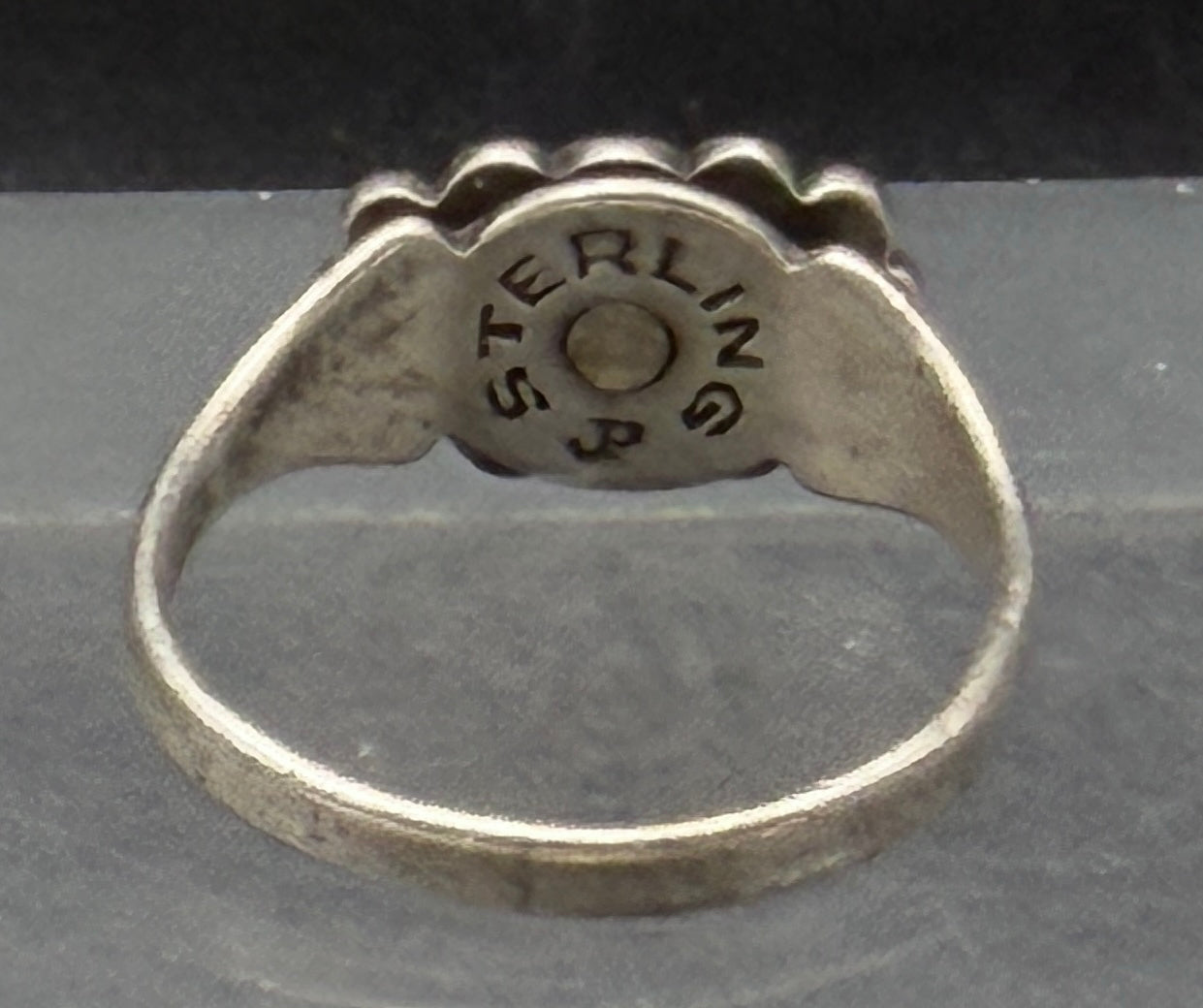 Vintage Turquoise Sterling Silver Spinner Ring - Size 4.25