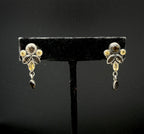 Vintage Smoky Quartz and Citrine Sterling Silver Earrings
