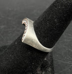 Judith Ripka - Vintage Sterling Silver CZ Arched Band Ring - Size 6.25
