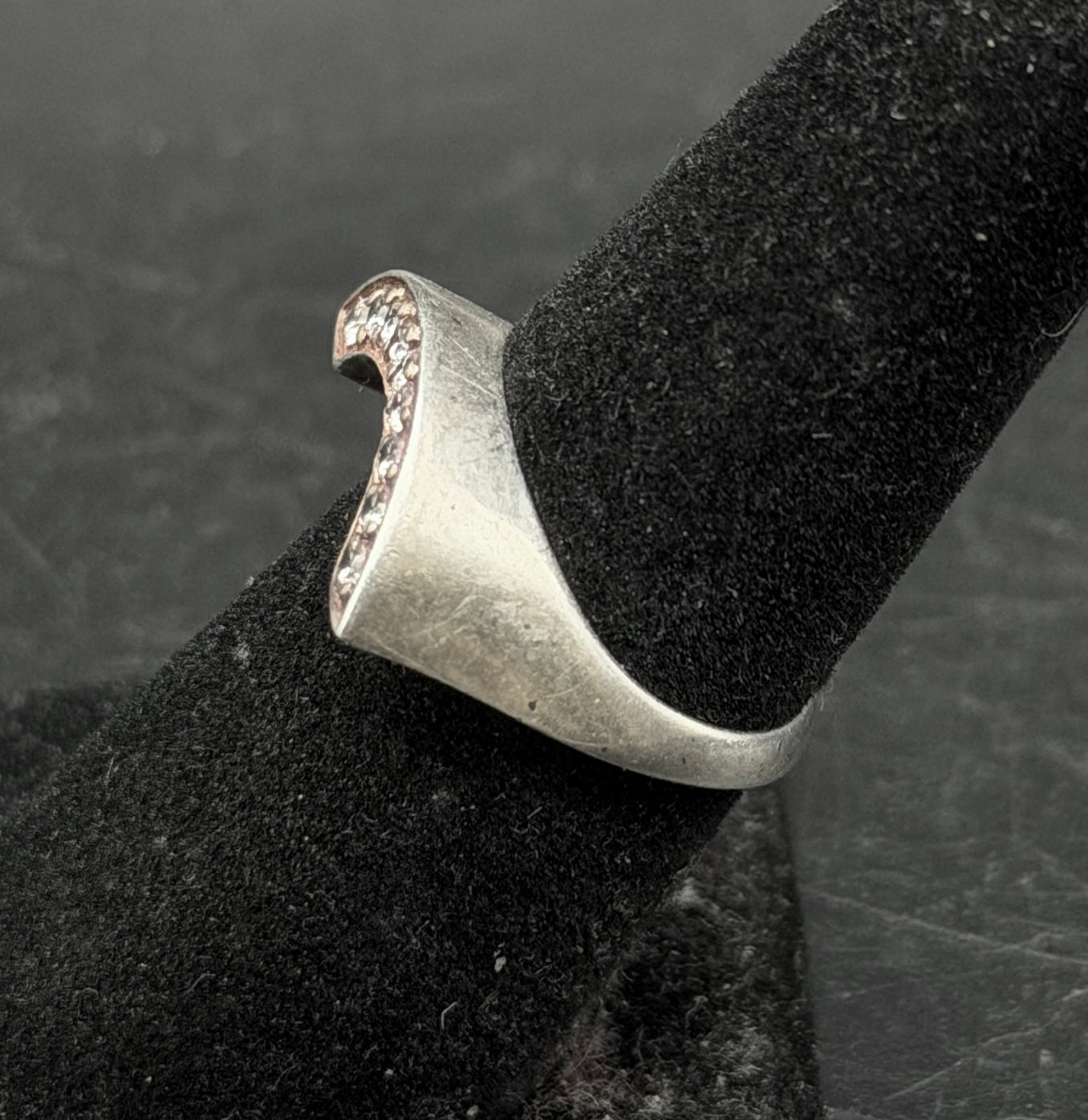 Judith Ripka - Vintage Sterling Silver CZ Arched Band Ring - Size 6.25