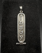 Vintage Ancient Egyptian Cartouche Arabic "Angela" Name Sterling Silver Pendant