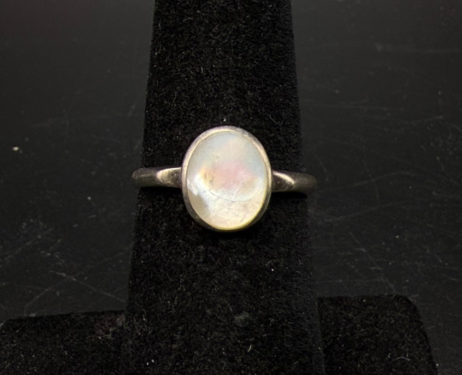 Vintage Sterling Silver Mother of Pearl Ring - Size 6