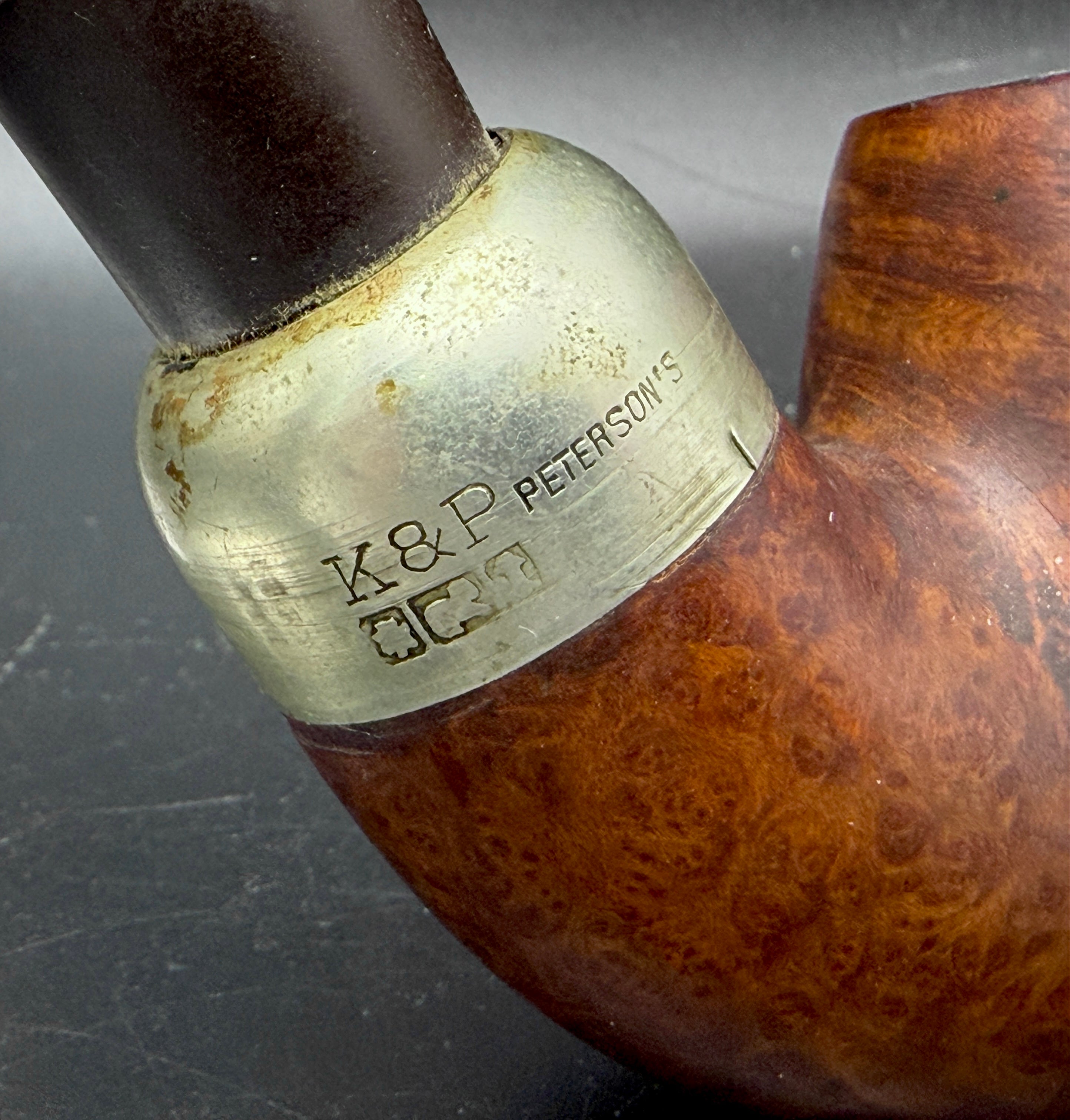 K&P Peterson's - Vintage Hungarian Oom-Paul Style 358 Smoking Pipe with Metal Band