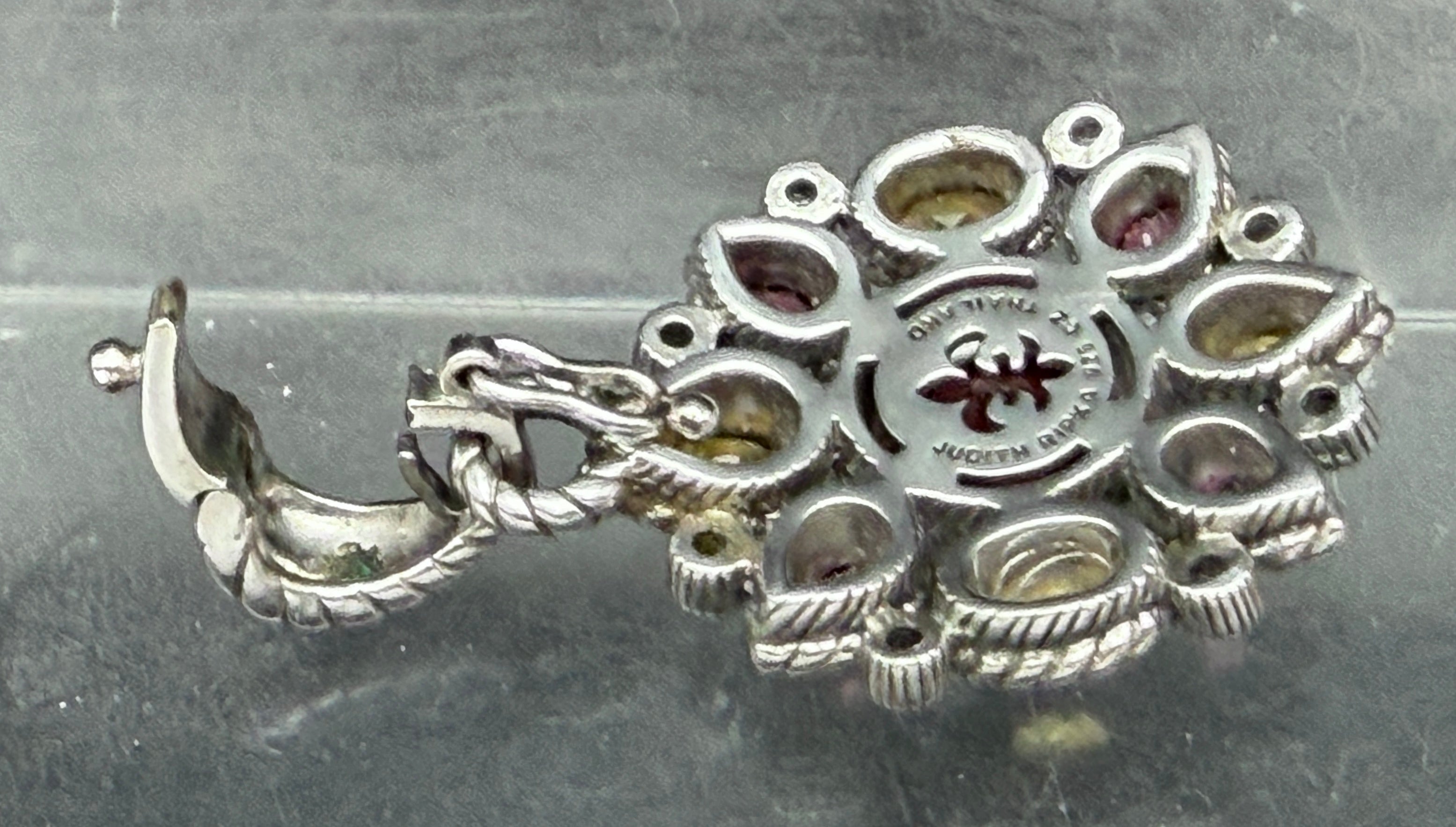 Judith Ripka - Vintage Garnets and Citrine Sterling Silver Pendant