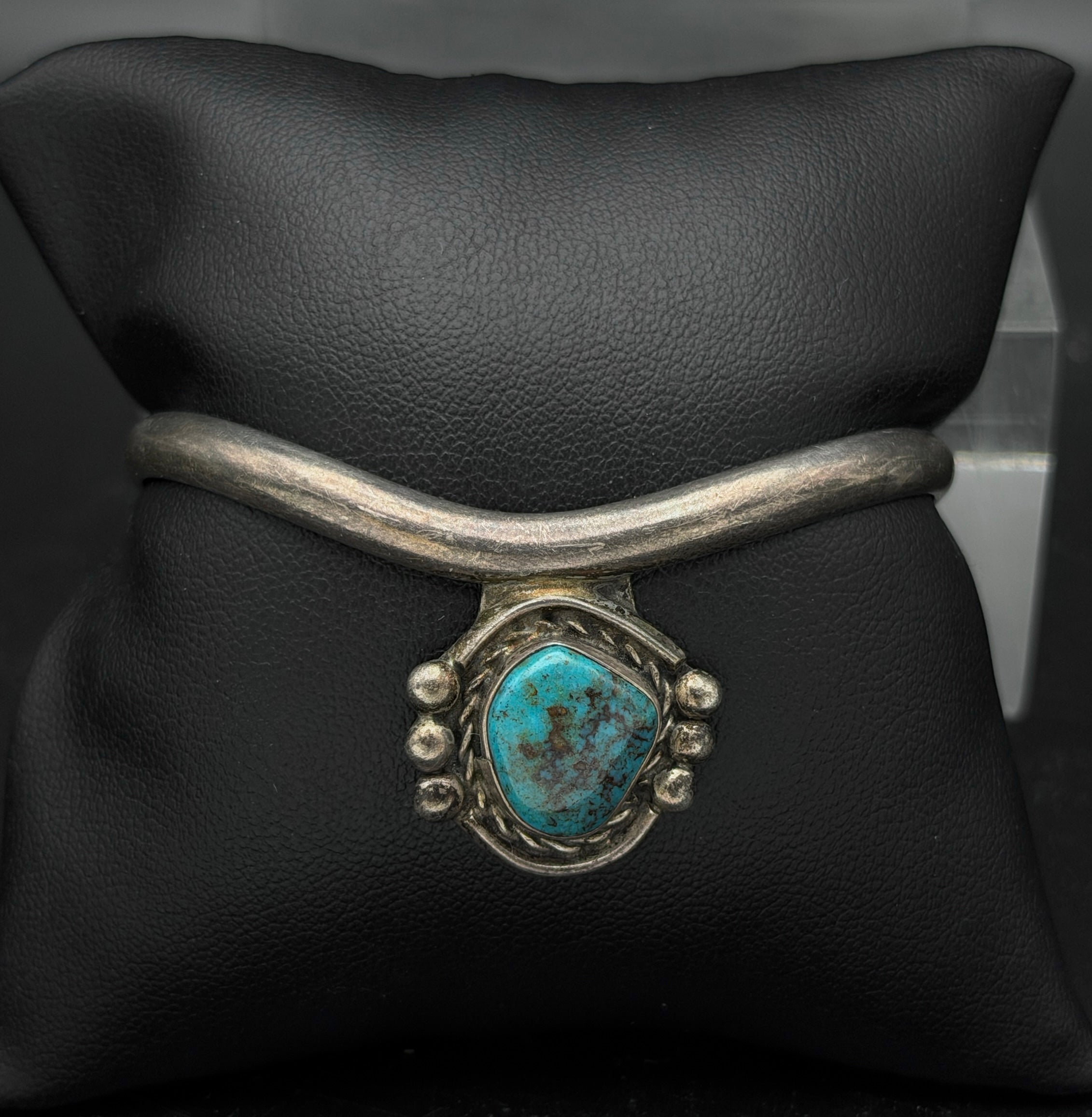 Vintage Handmade Turquoise Sterling Silver Cuff Bracelet