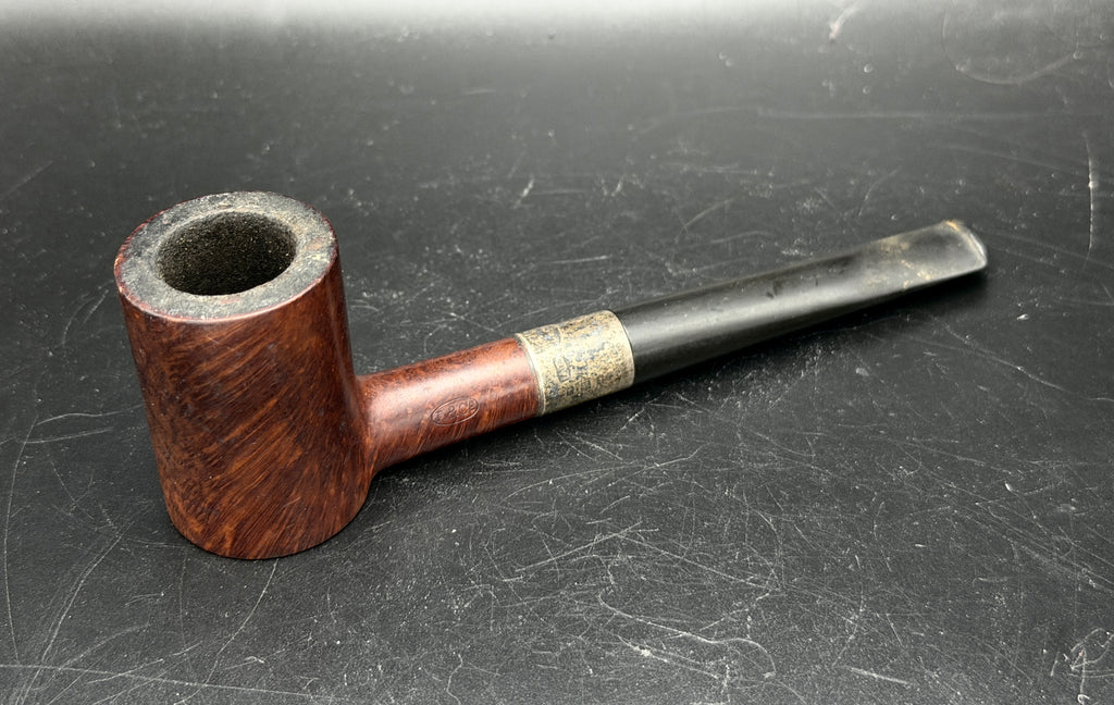 Loewe & Co. - Vintage Poker Style Smoking Pipe with Sterling Silver Band