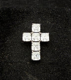 Daniel K - Vintage Asscher Cut CZ Sterling Silver Cross Pendant