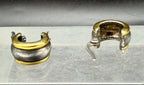 Vintage Sterling Silver Dual Tone Small Hoop Earrings