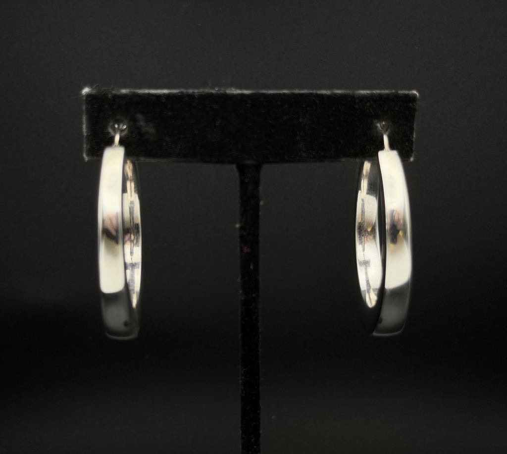Milor - Vintage 950 Silver Italian Hoop Earrings
