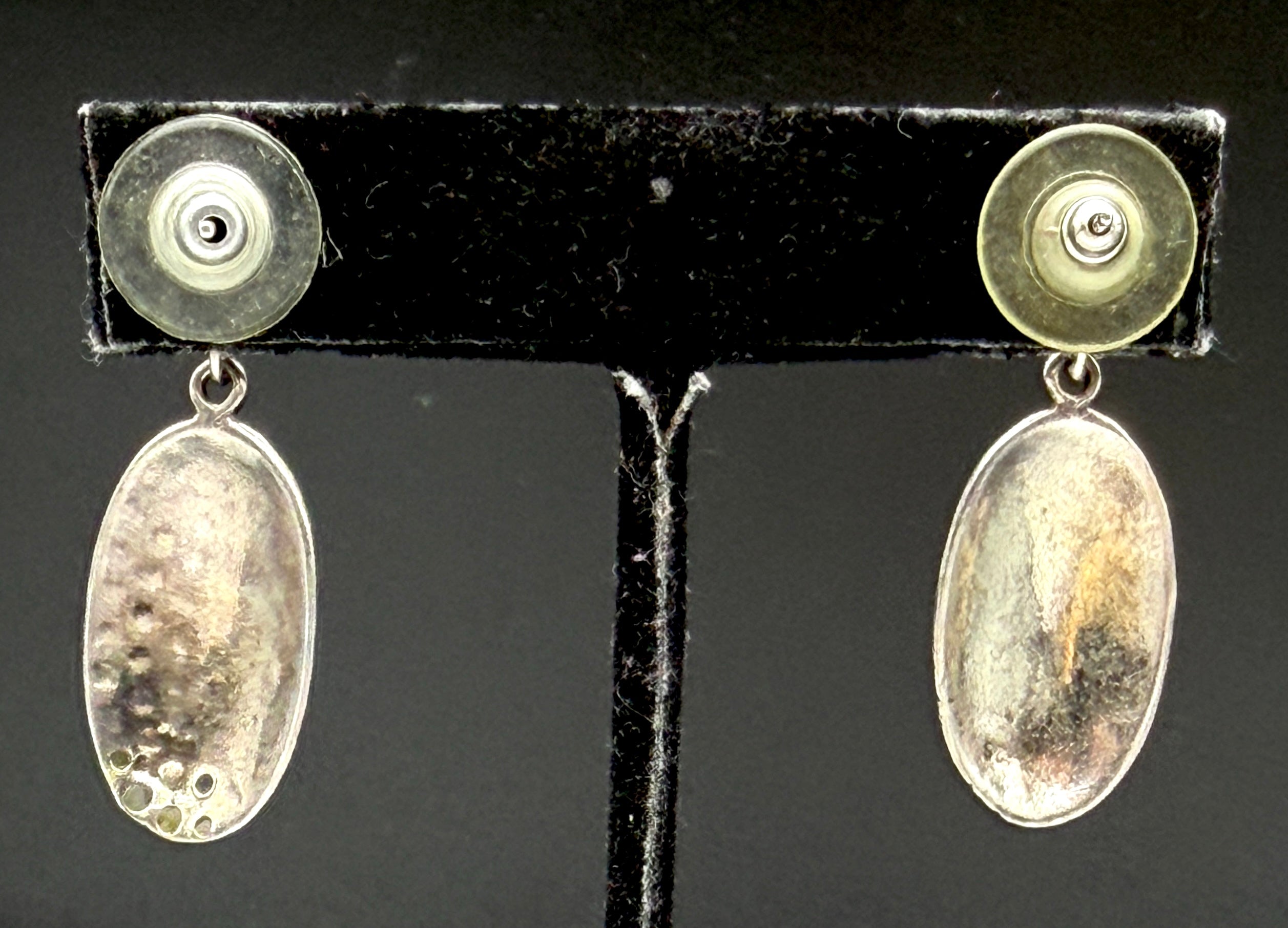 Vintage Sterling Silver Marcasite and Black Onyx Dangle Earrings