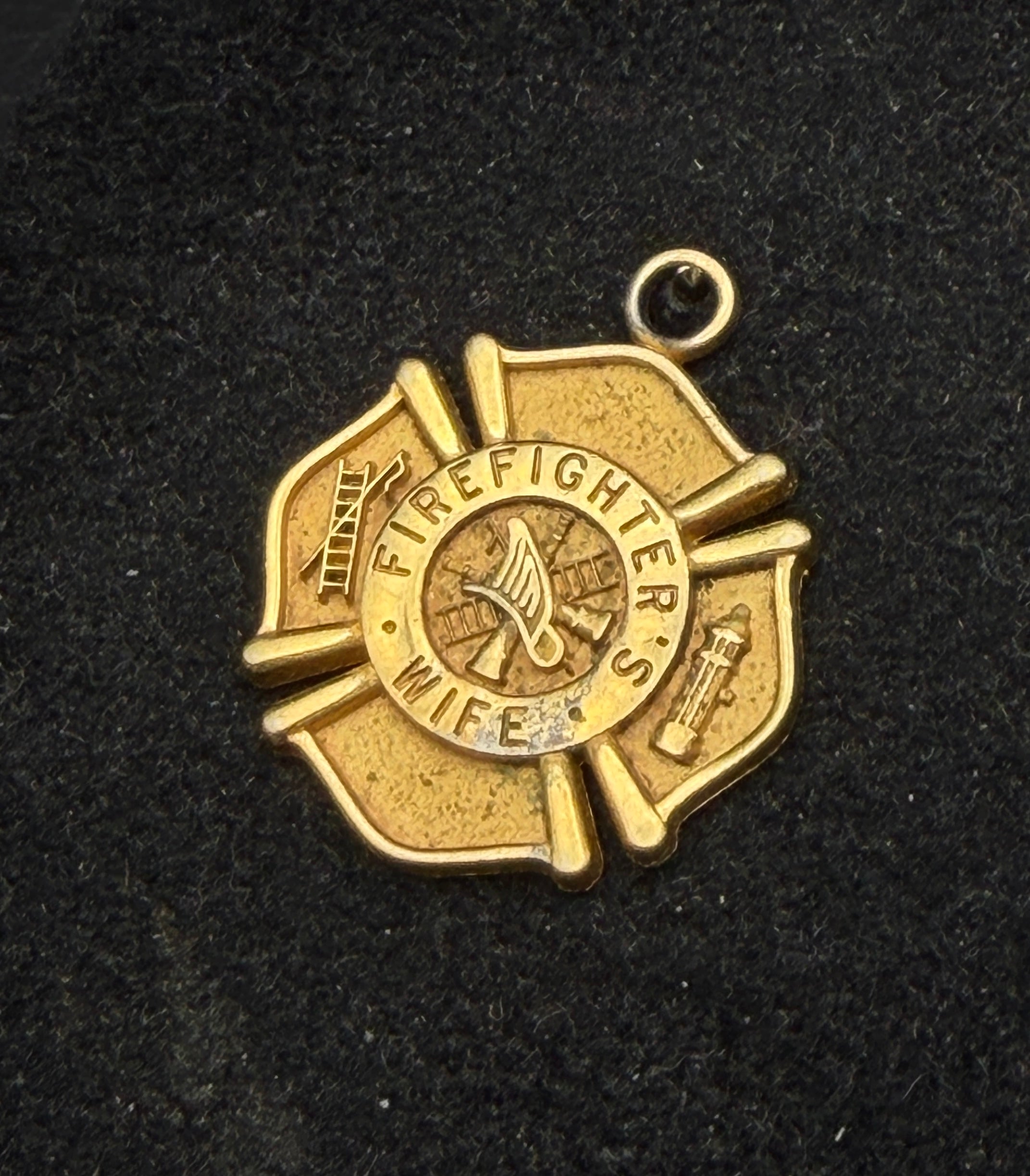 Blackinton - Vintage Sterling Silver Gold Plated "Firefighter's Wife" Pendant