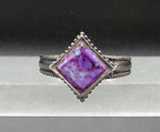Vintage Purple Turquoise Sterling Silver Ring - Size 7