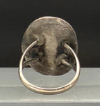 Vintage Handmade Inlaid Mother of Pearl Cardinal Sterling Silver Ring - Size 7.5