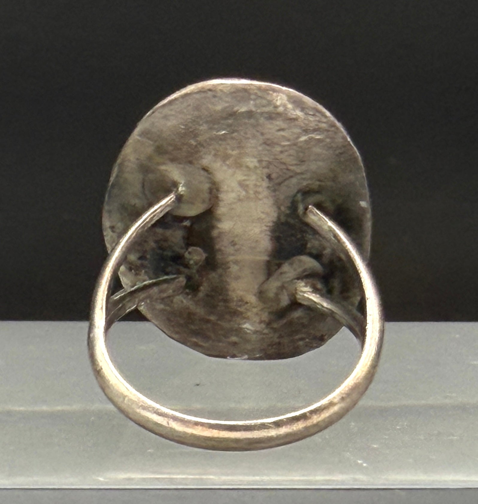 Vintage Handmade Inlaid Mother of Pearl Cardinal Sterling Silver Ring - Size 7.5