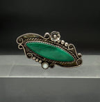 Vintage Malachite Sterling Silver Handmade Ring - Size 7