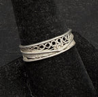 Vintage Handmade Sterling Silver Filigree Band - Size 9