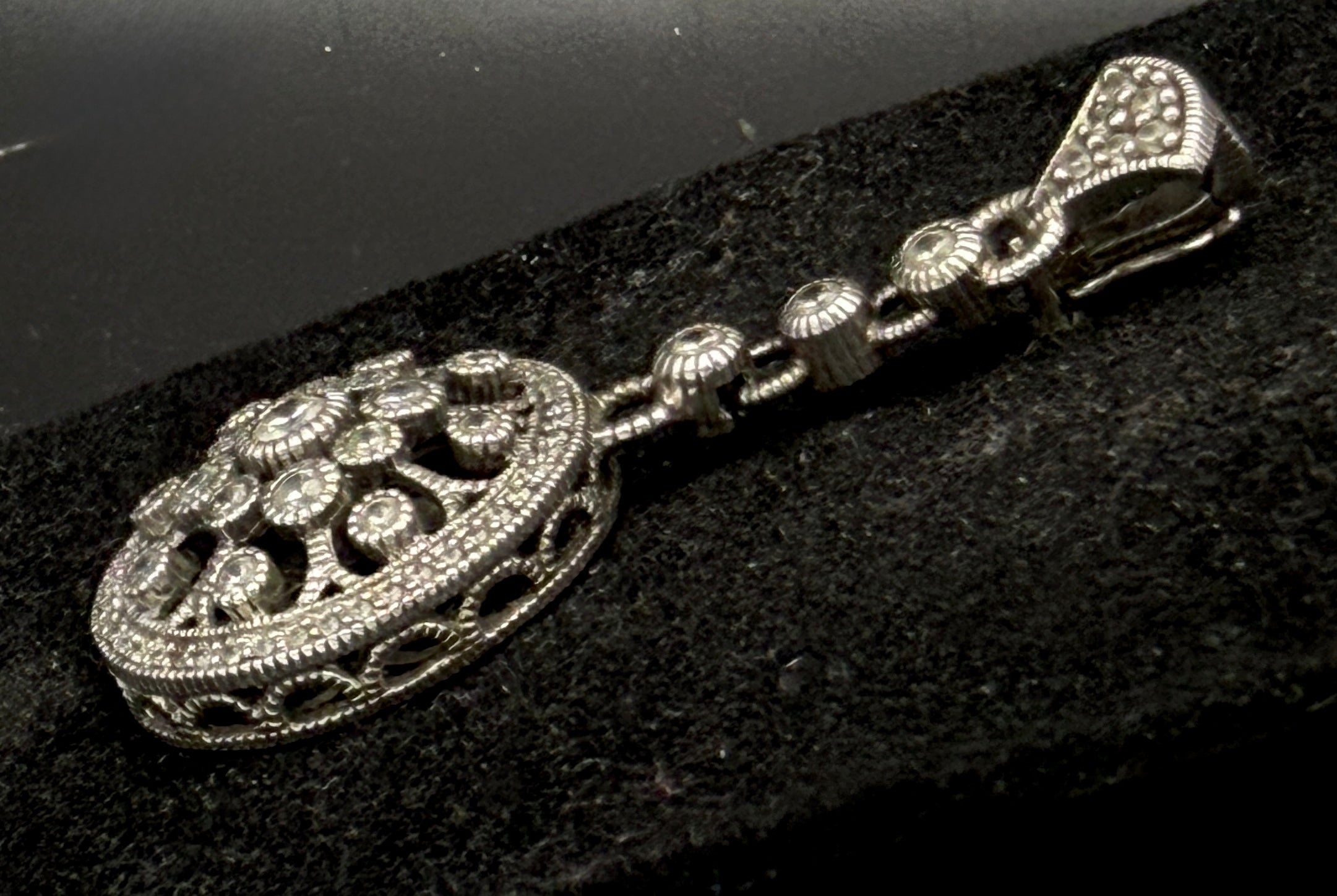 Judith Ripka - Vintage Sterling Silver Cubic Zirconia Open Work Pendant