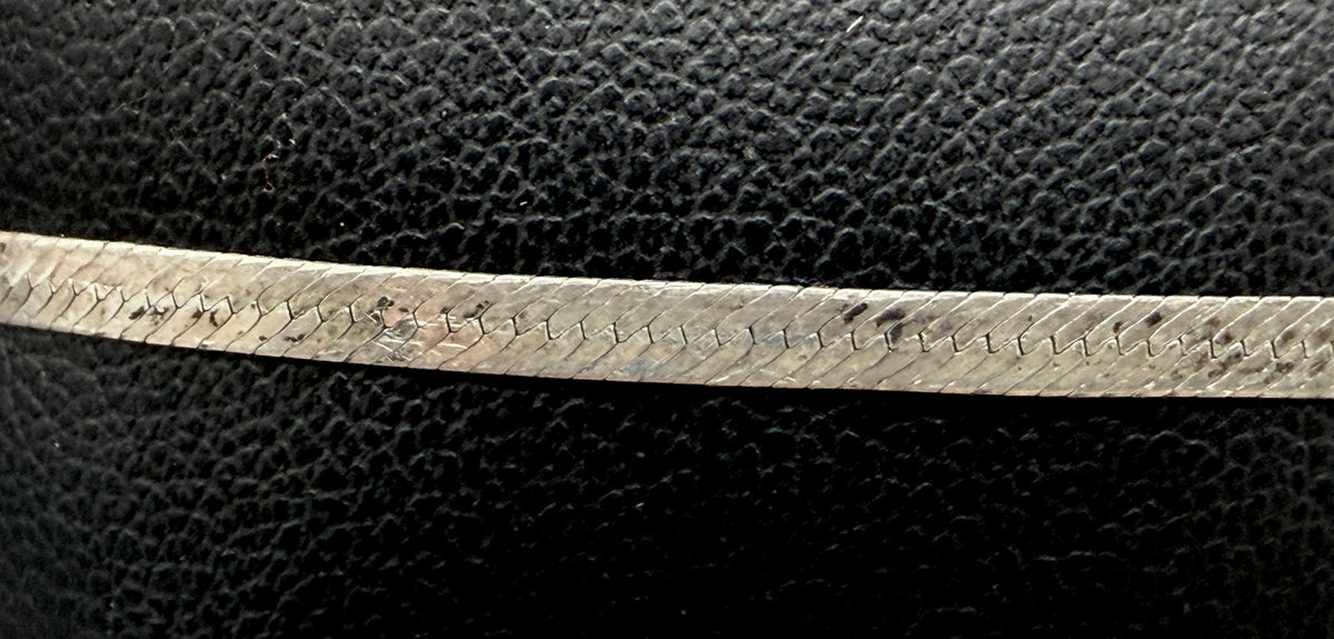 Vior - Vintage Italian Sterling Silver Herringbone Link Bracelet - 7"