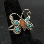 Vintage Handmade Butterfly Sterling Silver Ring - Size 5