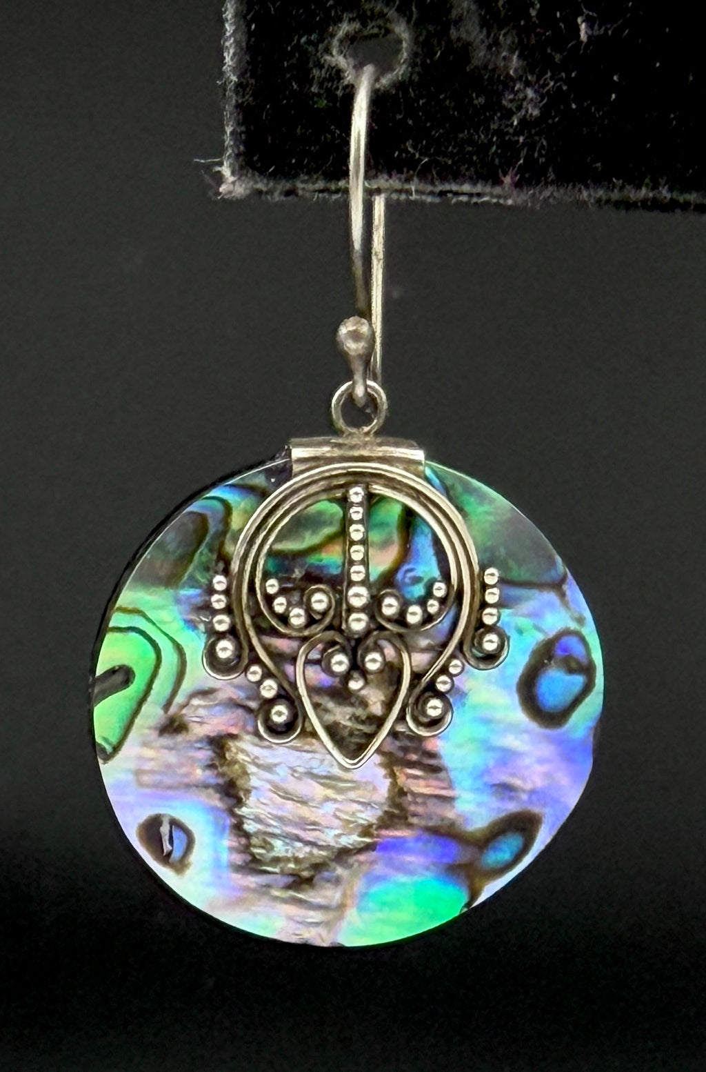 Suarti - Vintage Abalone Shell Sterling Silver Dangle Earrings
