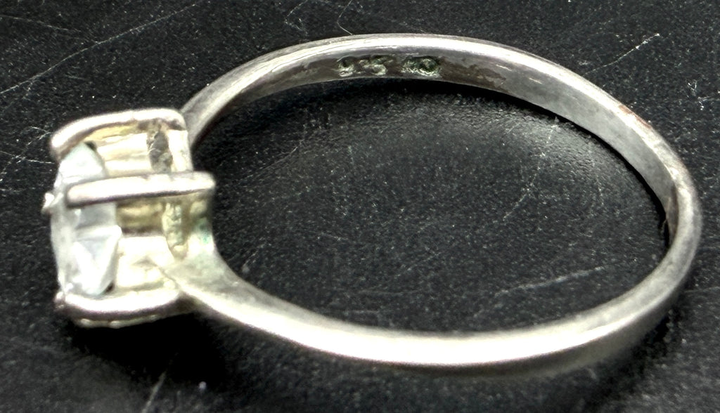 Vintage Star Cut CZ Sterling Silver Ring - Size 9.25