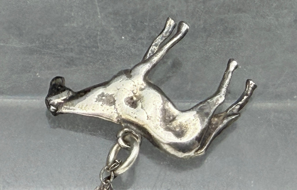 Vintage Sterling Silver Horse Pendant Chain Necklace - 18"