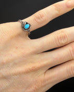 Vintage Handmade Turquoise Sterling Silver Ring - Size 8