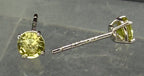 Vintage Round Cut Sphene Sterling Silver Stud Earrings