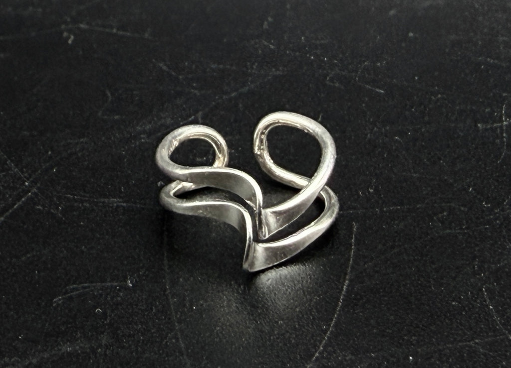 Sterling Silver Adjustable Size Wavy Toe Ring