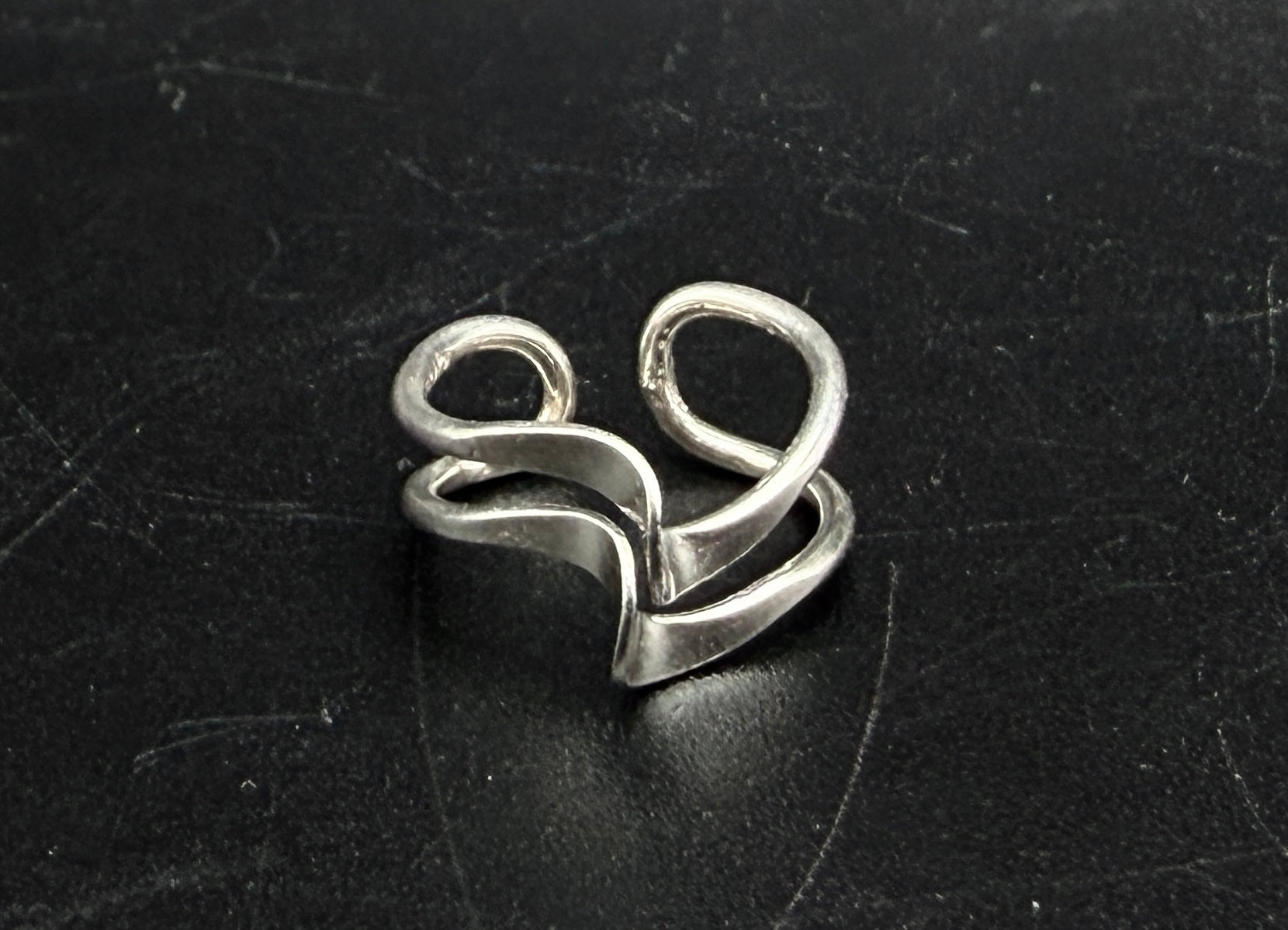 Sterling Silver Adjustable Size Wavy Toe Ring