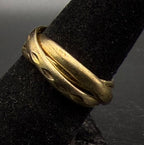 Vintage Gold Tone Sterling Silver Rolling Bands Ring - Size 7.25