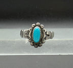 Vintage Southwestern Style Turquoise Sterling Silver Ring - Size 5
