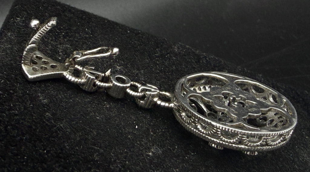 Judith Ripka - Vintage Sterling Silver Cubic Zirconia Open Work Pendant