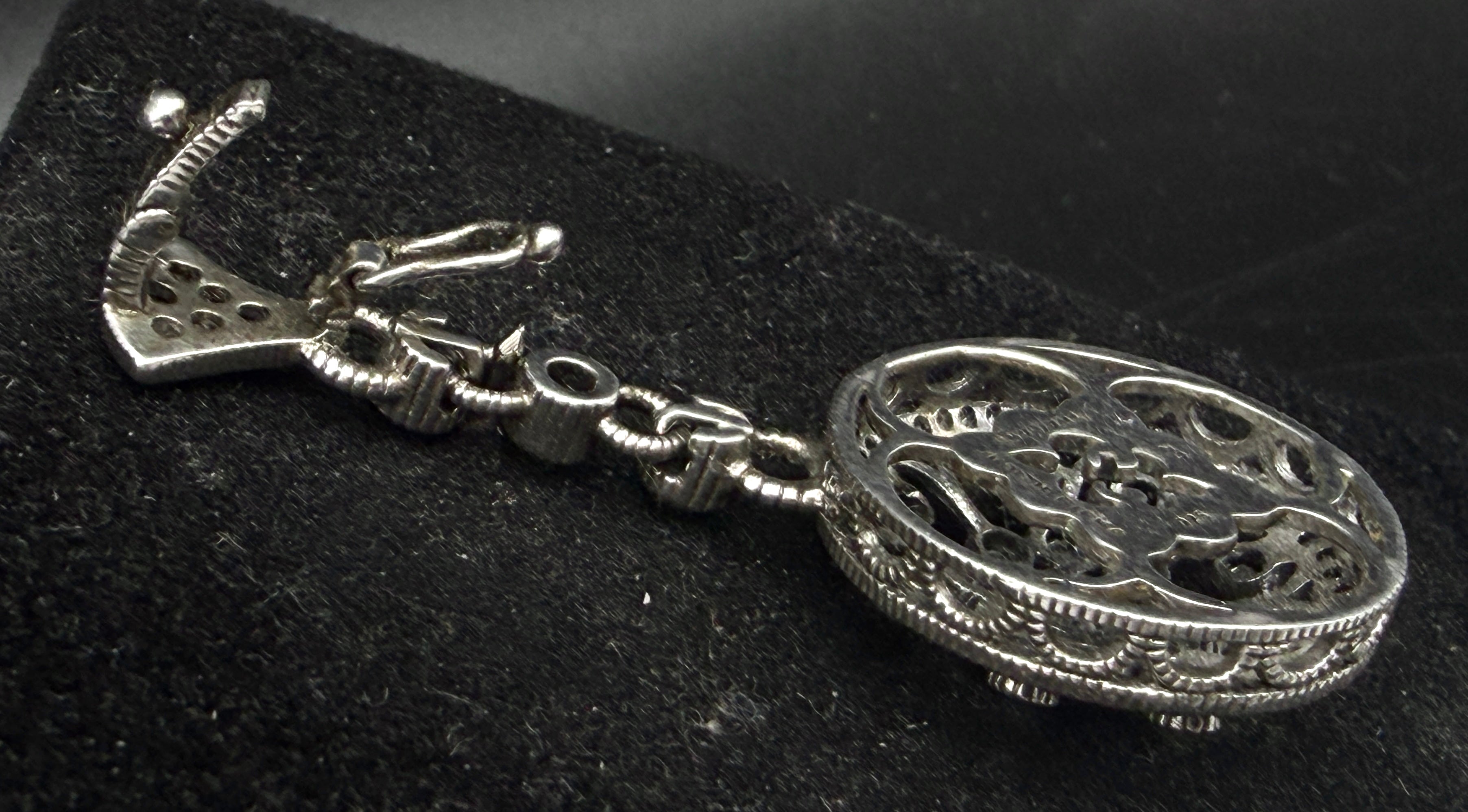 Judith Ripka - Vintage Sterling Silver Cubic Zirconia Open Work Pendant
