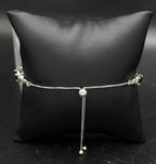 Vintage Black Diamond Sterling Silver Lariat Bracelet