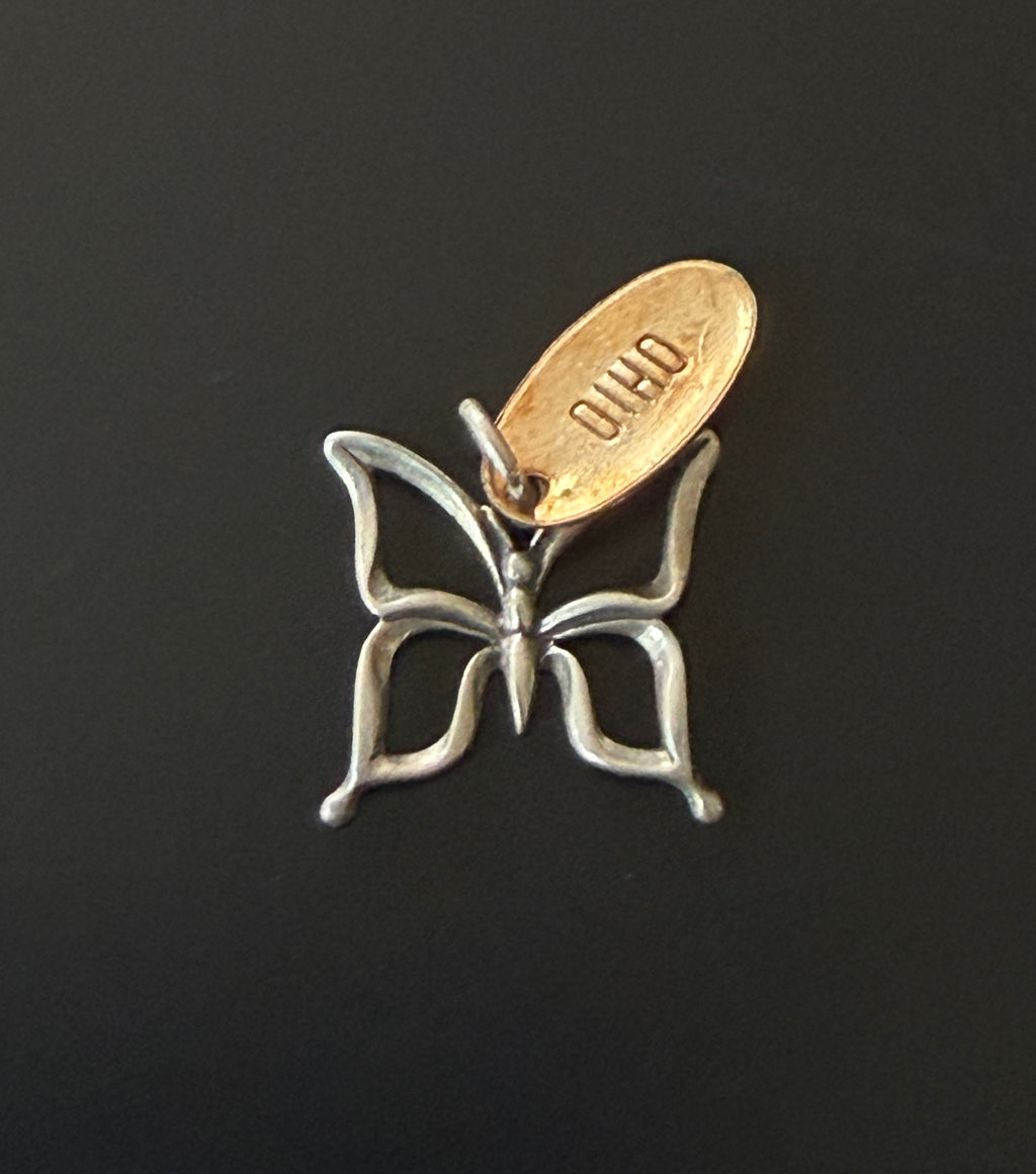 Vintage Sterling Silver Ohio Butterfly Charm/Pendant