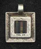 Vintage Sterling Silver Multi-Stone Inlaid Pendant