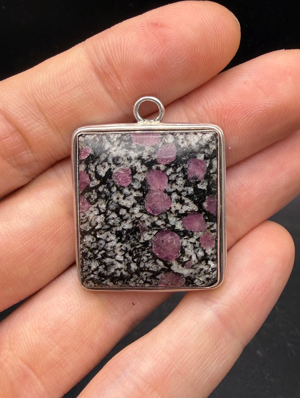 Garnets in Matrix Sterling Silver Pendant