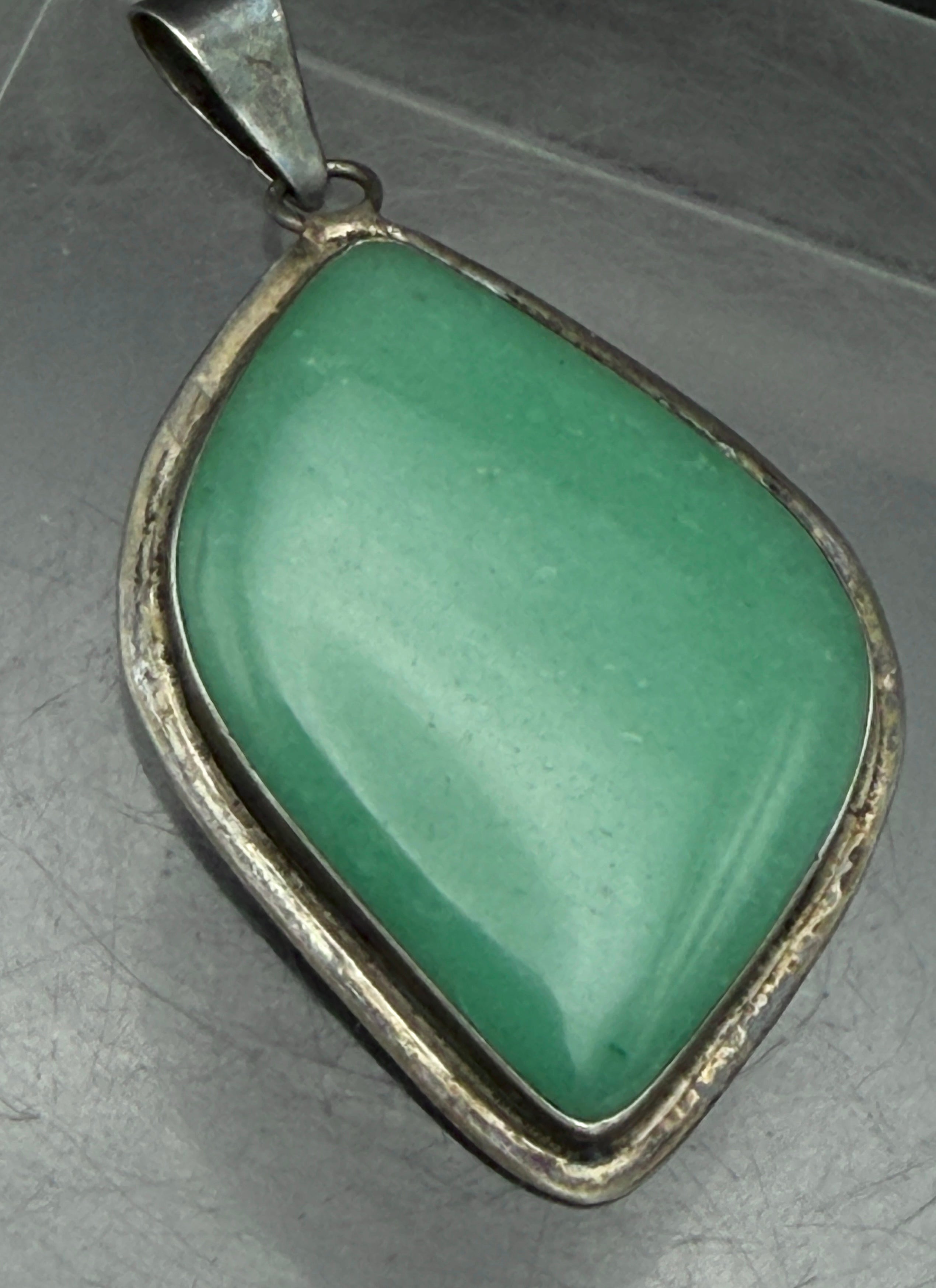 Vintage Handmade 950 Silver with Aventurine Pendant
