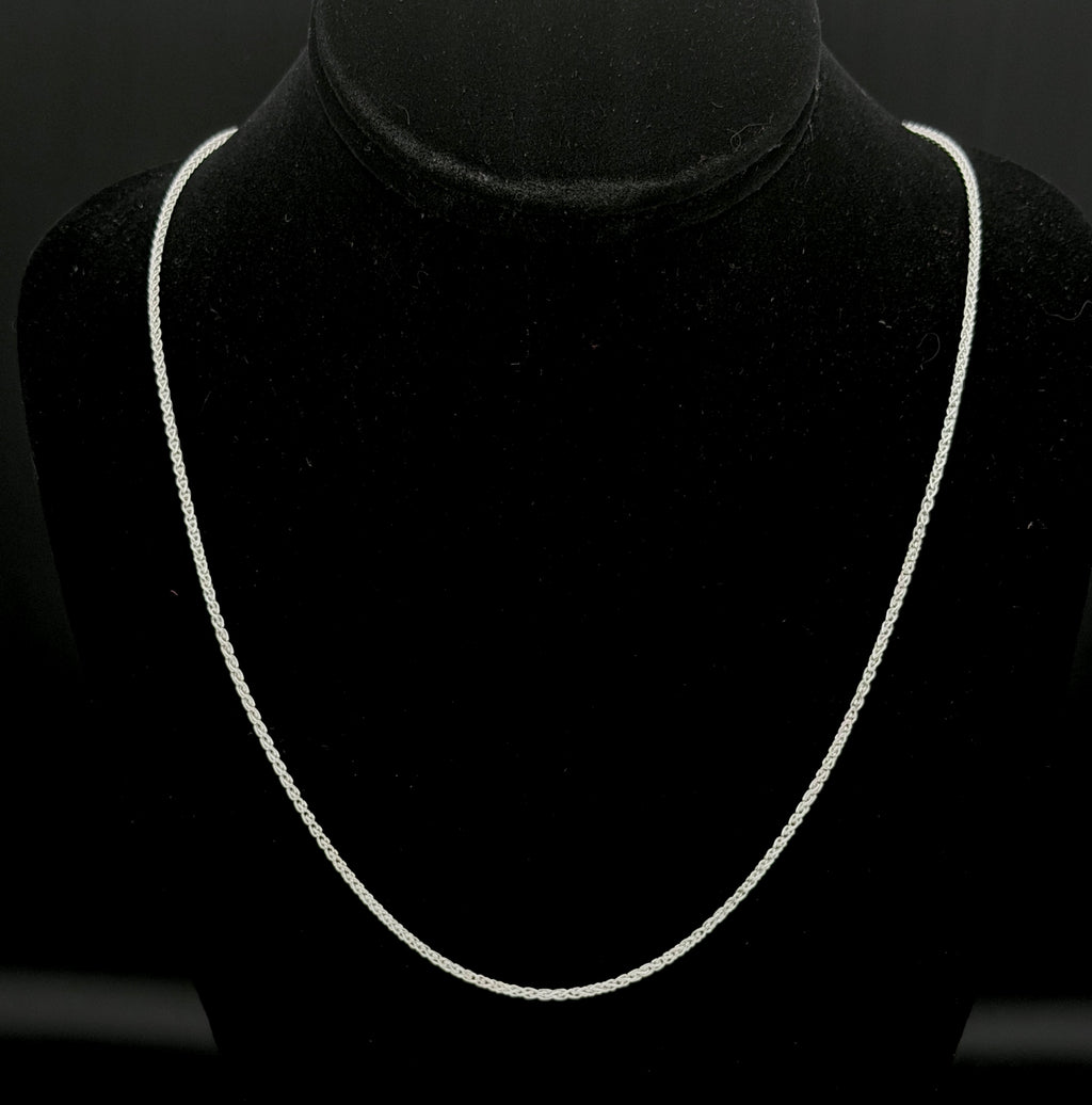 Vintage Italian Sterling Silver Wheat Chain Necklace - 23.75"