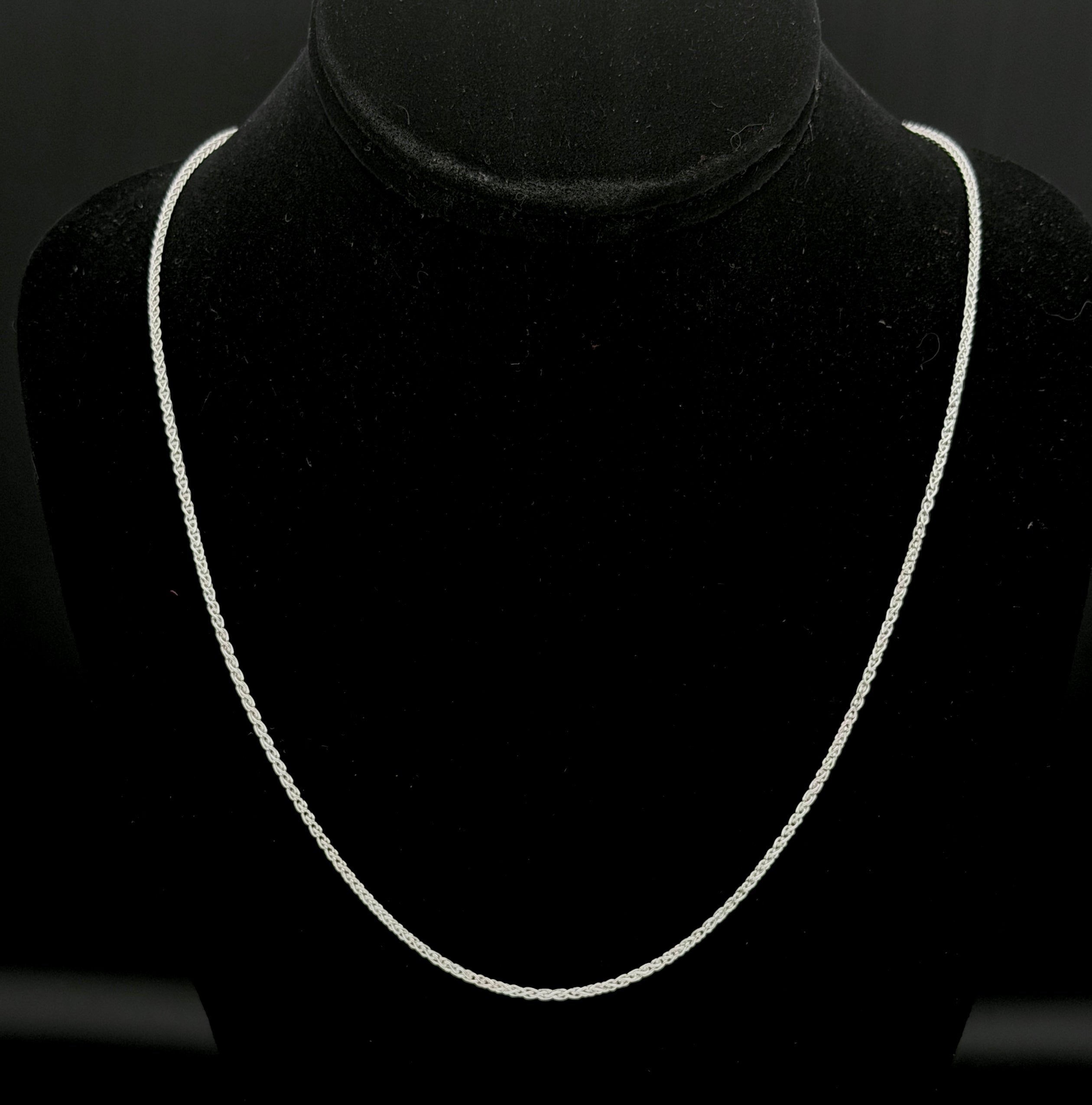 Vintage Italian Sterling Silver Wheat Chain Necklace - 23.75"