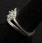 Vintage Sterling Silver Crystals Ring - Size 6.5