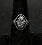 Vintage Sterling Silver Virgin Mary Ring - Size 6